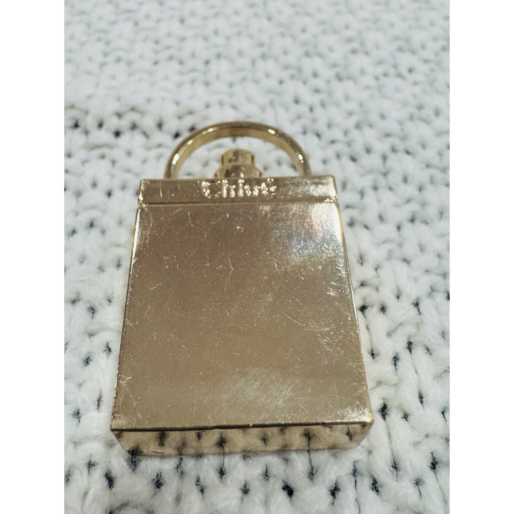 Chloé Gold Tone Perfume Bottle Padlock Charm Pendant Designer - Picture 2 of 5